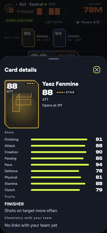 Card details