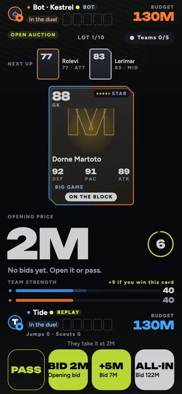 A card on the block