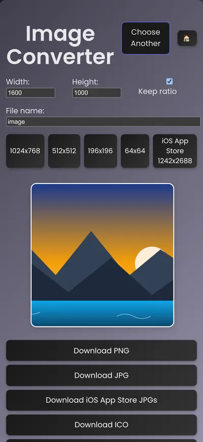 The image converter on a phone