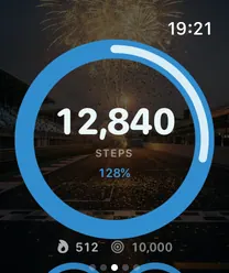 Steps and goal ring on Apple Watch