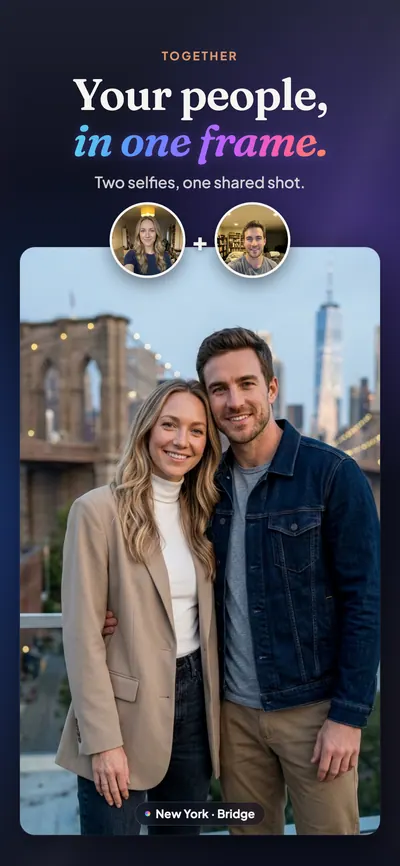 Two selfies, one shared portrait